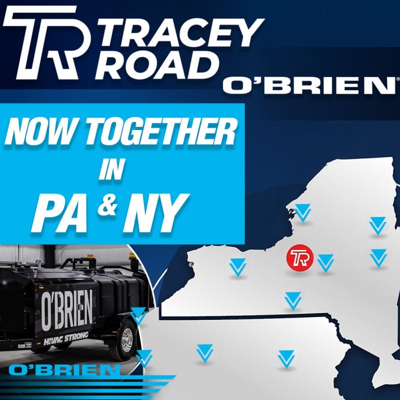 O'Brien Sewer Jetters and Tracey Road dealers now together in PA & NY, with map and trailer-mounted jetter.