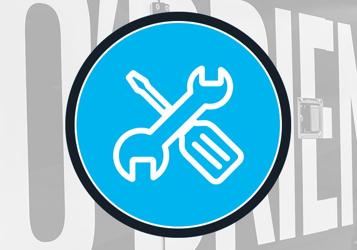 O'Brien Sewer Jetters service icon: crossed wrench and screwdriver over branded jetter body